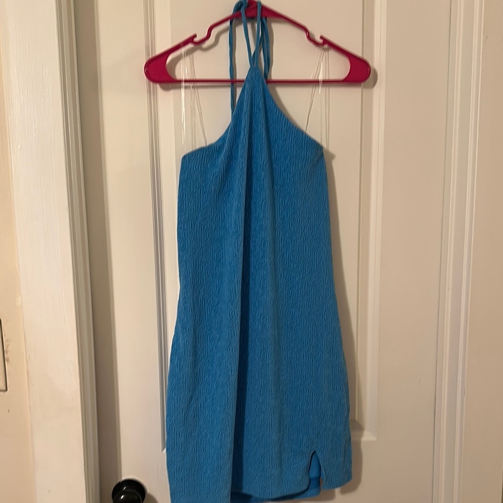 Blue Halter Neck Dress or Cover Up